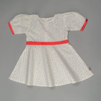 White cotton frock for girls by ten and below