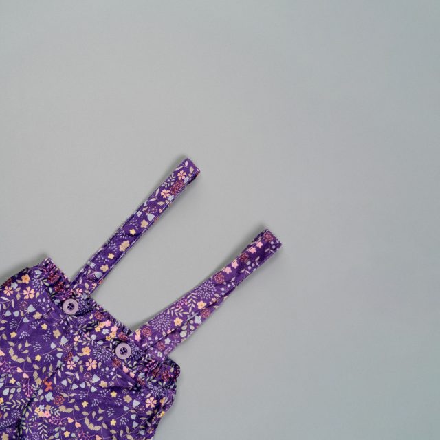 Purple velvet Dungaree for girls by Ten and below