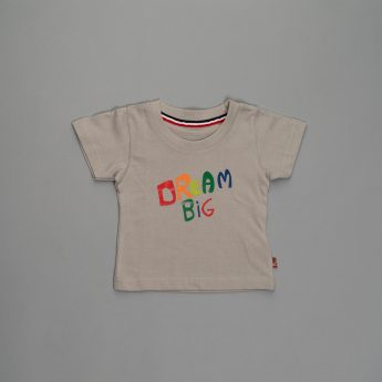 Boys and Girl Grey 100% cotton Tshirt with DREAM print Ten and below